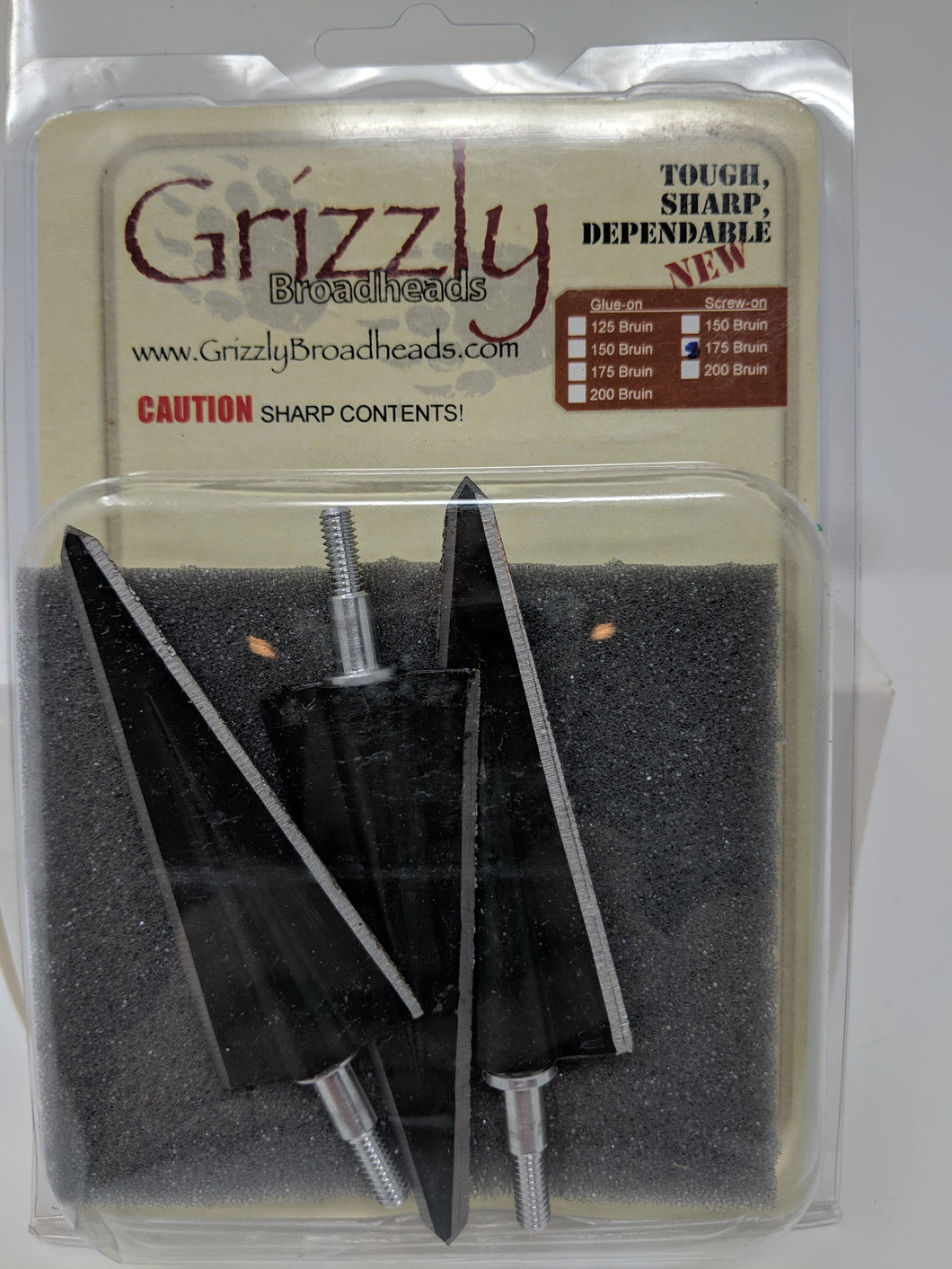 Grizzly Bruin 2 Blade, Double Bevel, Screw In Broadheads