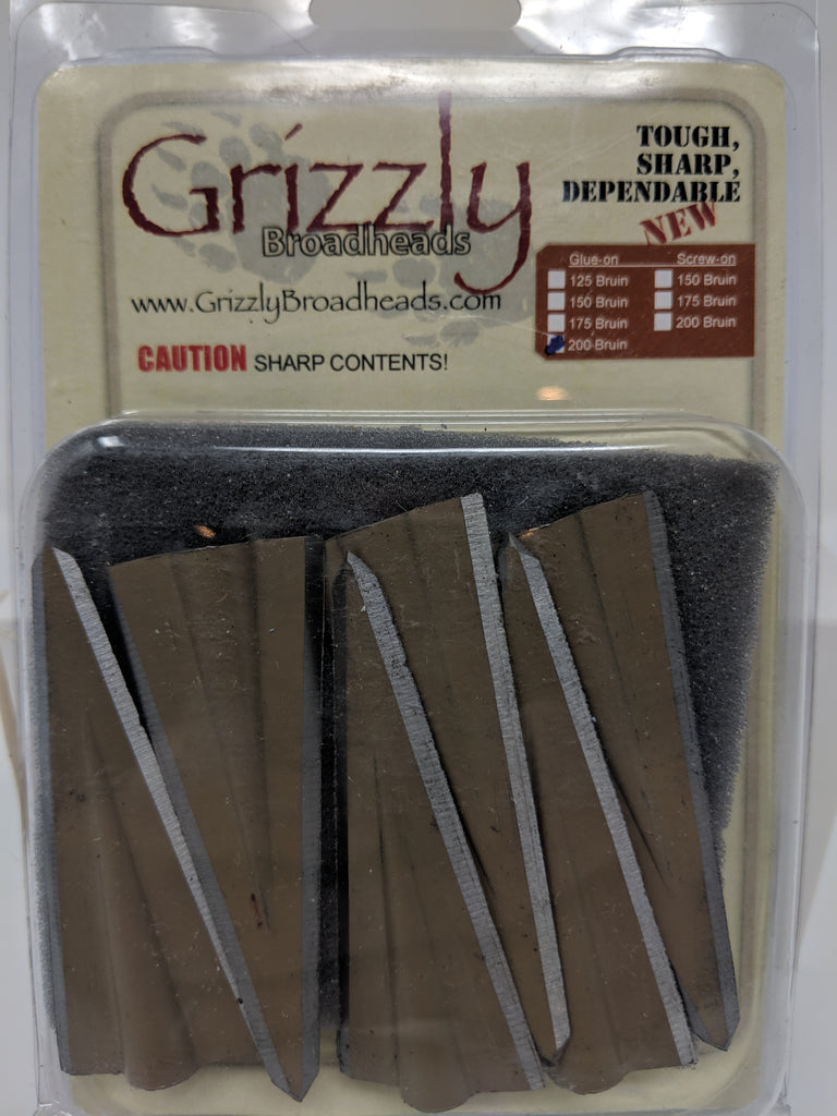Grizzly 2 Blade, Single Bevel, Glue On Broadheads Archery Past