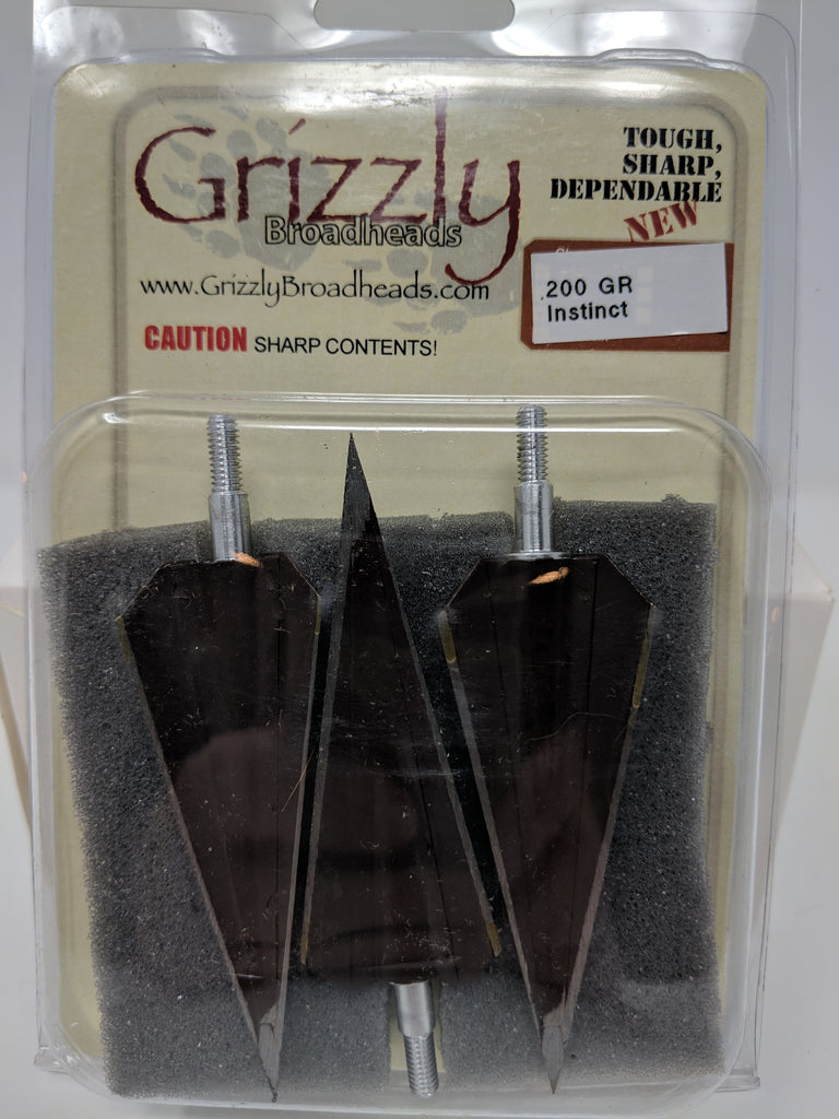 Grizzly Instinct, 3 Blade, Screw In Broadheads, 3 pack Archery Past