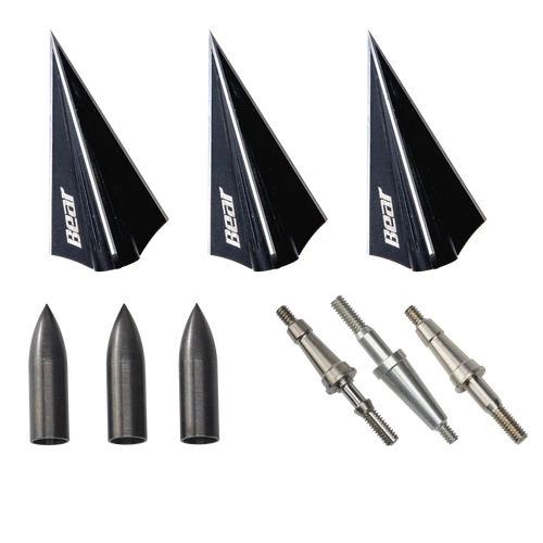 Bear RazorHead VWS 3-Blade Broadhead Kit, 150, 175, 200, and 250 Grains