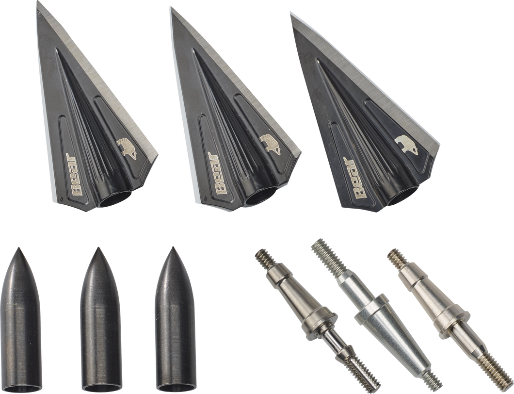 Bear RazorHead VWS Single Bevel Broadhead Kit, 150, 175, 200, and 250 Grains