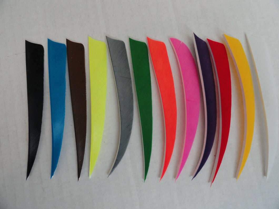 5-inch Shield Cut Solid Color Feathers by TrueFlight