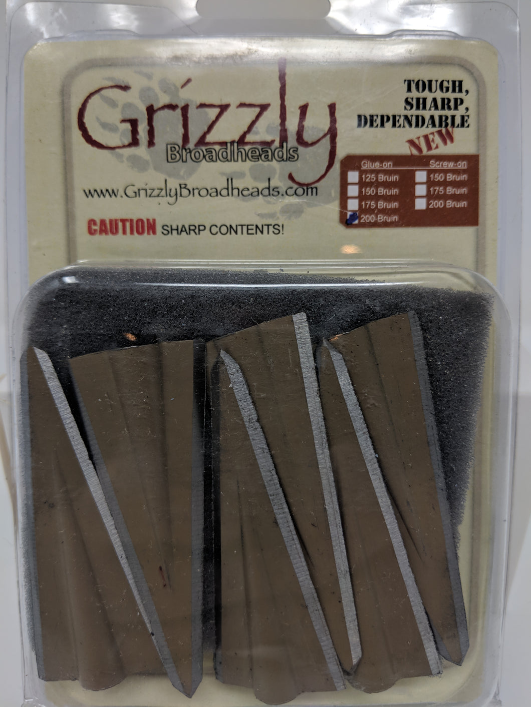 Grizzly Bruin 2 Blade, Double Bevel, Glue On Broadheads