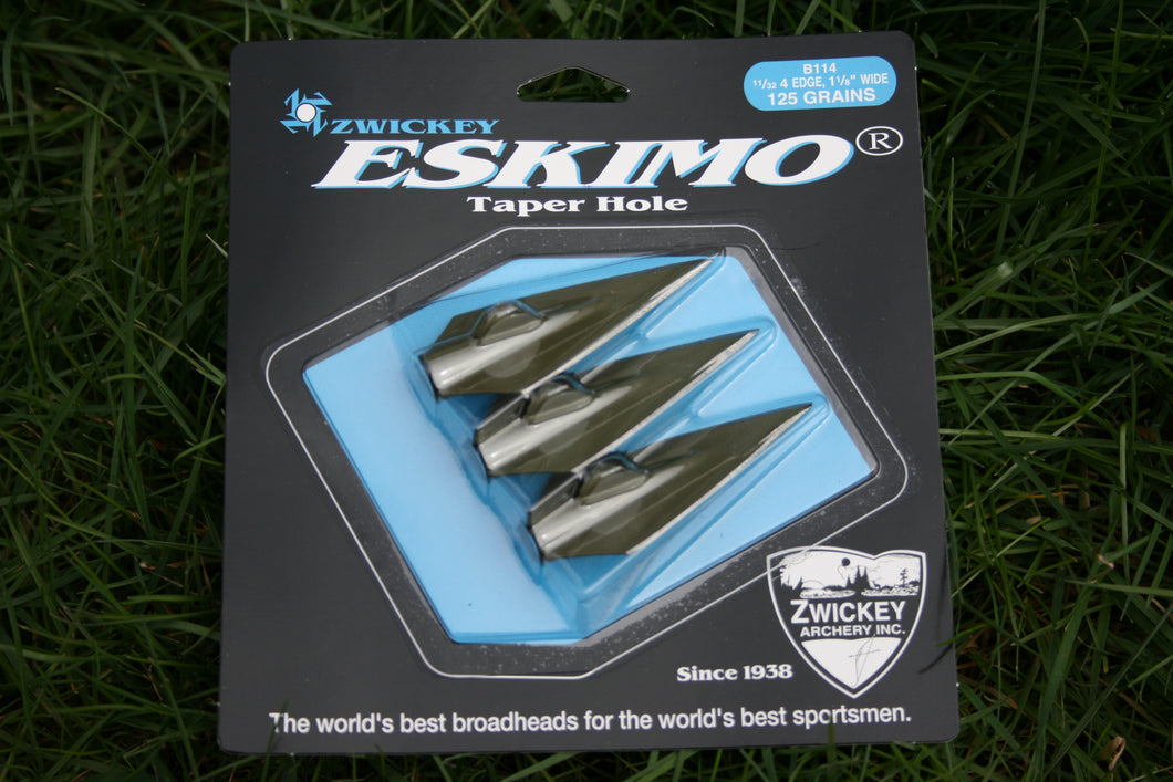 Zwickey Eskimo 4 Blade Glue On Broadheads, 11/32