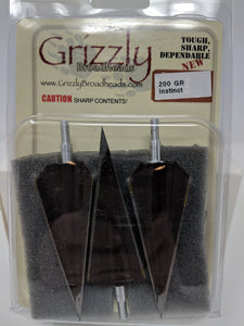 Grizzly Instinct, 3 Blade, Screw In Broadheads, 3 pack