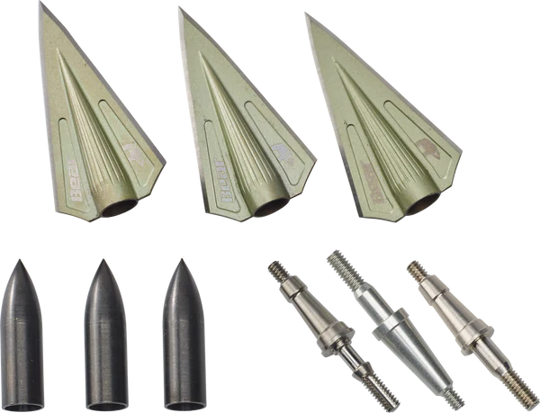 Bear RazorHead VWS Double Bevel Broadhead Kit, 150, 175, 200, and 250 Grains